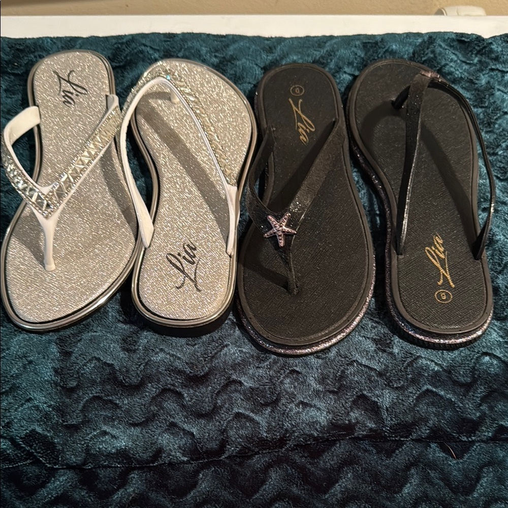 Elegant Silver and Black Sandals with Woven Straps